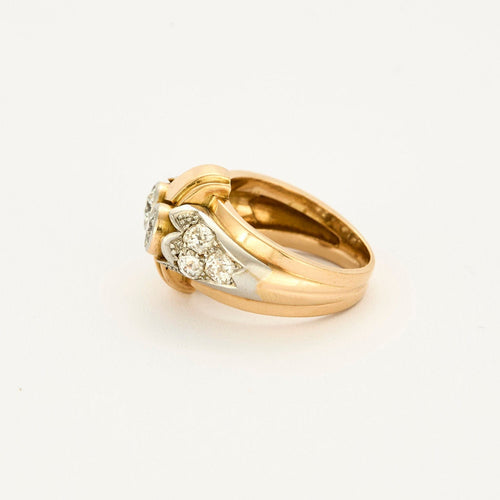 Bague 59.5 Bague en Or jaune, platine et Diamants 58 Facettes CHAL0518