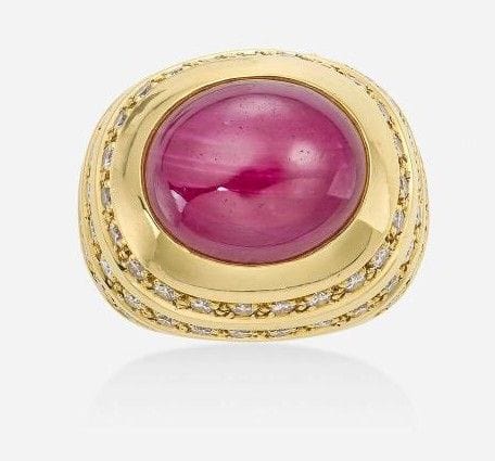 Bague 54 Bague en or, rubis et diamants Andrew Clunn 58 Facettes