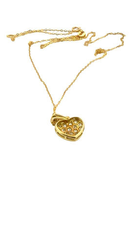 Collier Chaîne et pendentif cœur or jaune et diamants 58 Facettes