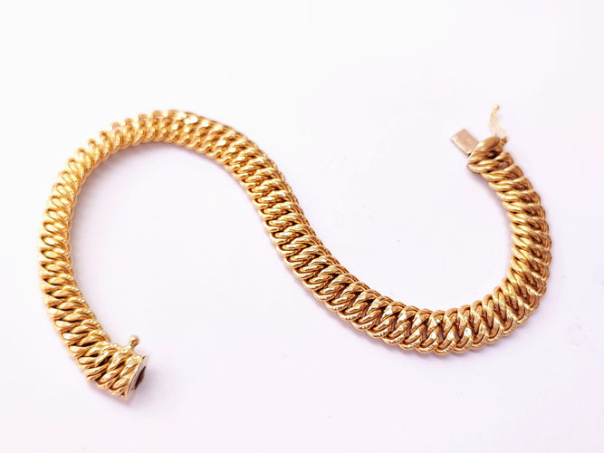 Bracelet Bracelet maille américaine en or jaune 58 Facettes BRAC.US.1659.3