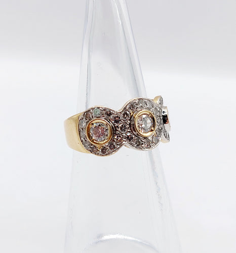 Bague 48 Bague trilobée vintage or jaune et diamants 58 Facettes A05793