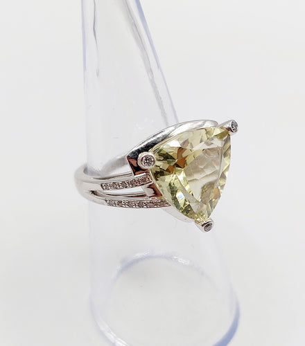 Bague 50 MAUBOUSSIN - Bague "Mes couleurs à toi" or blanc, citrine troïdia et diamants 58 Facettes A06276