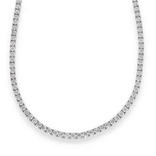 Collier Collier Tennis en or gris et diamants brillants 58 Facettes