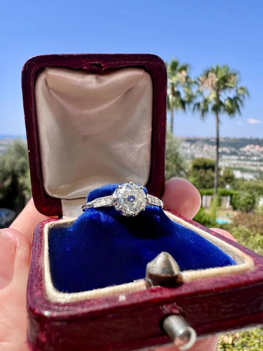 Bague 57 Bague de Fiançailles Solitaire avec Diamants - Belle Époque 58 Facettes 479