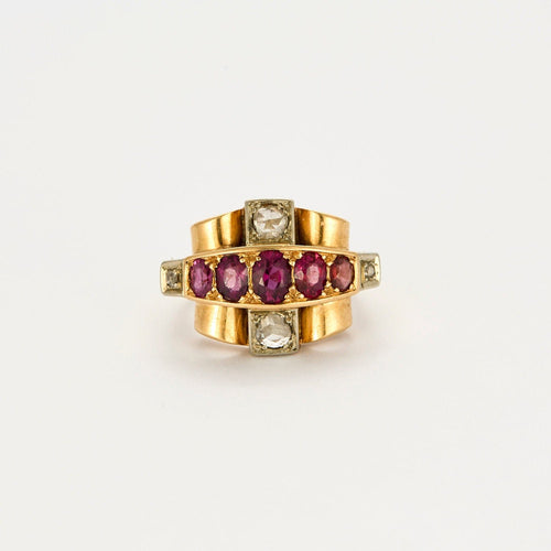 Bague 55 Bague Tank Rubis et Diamants 58 Facettes LP989/13