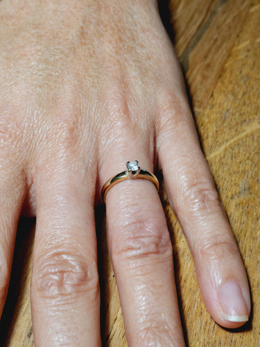 Bague 53.5 Solitaire Or Jaune Et Diamant 58 Facettes