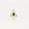 Bague 58 Bague marquise Vintage diamants et centre Emeraude en or et Platine 58 Facettes