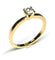 Bague 53.5 Bague solitaire en or jaune avec diamant taille brillant 58 Facettes E09