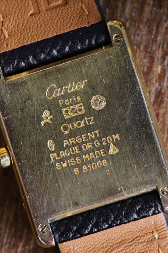 Montre CARTIER - Montre Tank Must 681006 cadran gris boitier vermeil 58 Facettes