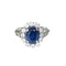 Bague 53.5 Bague Marguerite saphir 2,40 Cts, diamants, années 60 58 Facettes