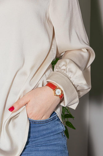 Fred Concerto-kello keltakultaa, rubiini, timantti 