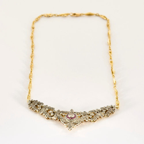 Collier Collier Style Néoclassique et Romantique diamants rubis 58 Facettes LP1320/9