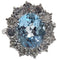 Bague 55 Bague LADY DI Cluster en or blanc, topaze bleu ciel et diamants 2,5 ct 58 Facettes Q876A