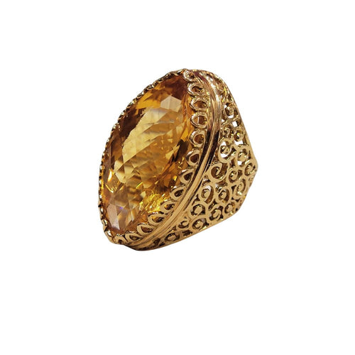 Bague 56 Bague en citrine et or jaune 58 Facettes T497