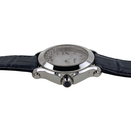 Montre Chopard Happy Sport  7 Diamonds MOP Mother of pearl Dial Sapphire Crown 8475 58 Facettes