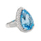 Bague 51.5 Bague Cocktail Or blanc Topaze, Diamant 58 Facettes 3798774CN