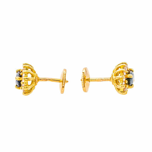 Boucles d'oreilles Boucles d'oreilles  Puces Or jaune Saphir, Diamant 58 Facettes 4443920RV