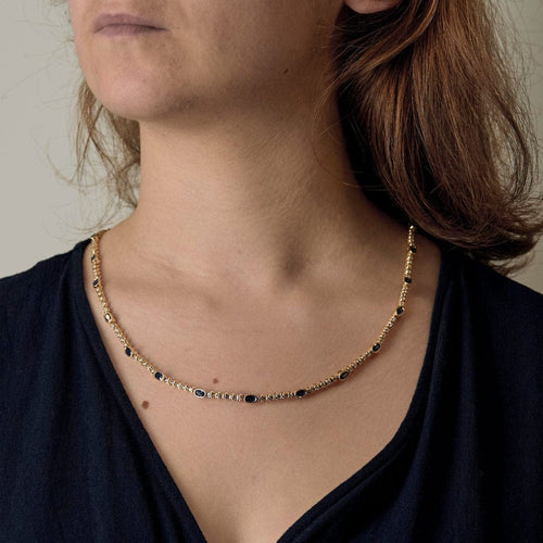 Collier Collier articulé en or jaune 18k et saphirs, diamants 58 Facettes DADB-15