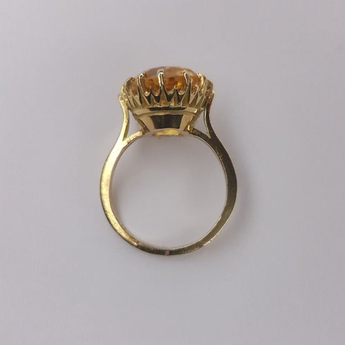 Bague 52 Solitaire or jaune saphir jaune 58 Facettes