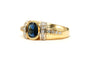 Bague 56 Bague contemporaine en or jaune 18 carats sertie d'un saphir et de diamants 58 Facettes B733