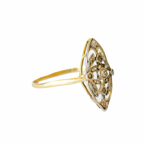 Bague 54 bague en or et platine avec diamants 58 Facettes A1561