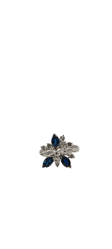 Bague Bague vintage en platine saphirs et diamants 58 Facettes 21002724