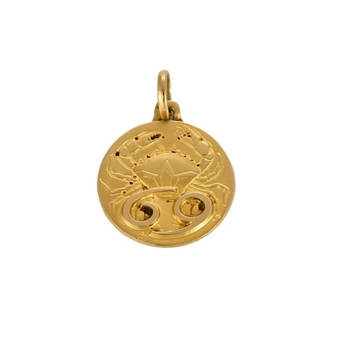 Pendentif Petite médaille Cancer en or jaune 58 Facettes COG04274