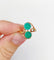 Bague 53 Bague toi et moi vintage or jaune cabochons de chrysoprases 58 Facettes A05751