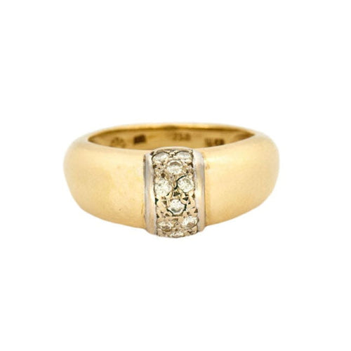 Bague 48 Bague jonc or jaune et gris, diamants 58 Facettes CHAL0178