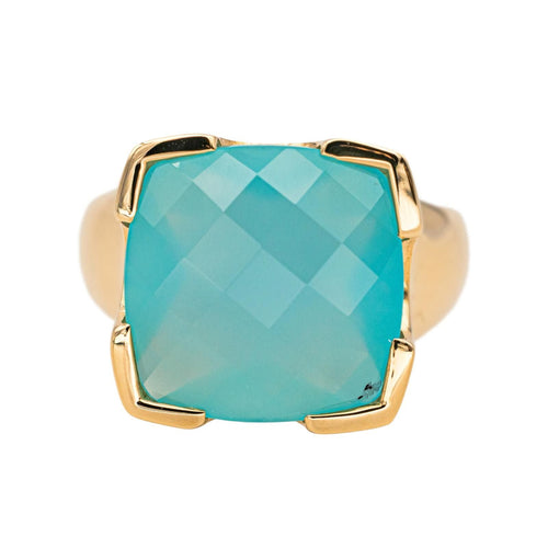 Bague 53.5 Bague Or jaune Calcédoine 58 Facettes 4578561RV