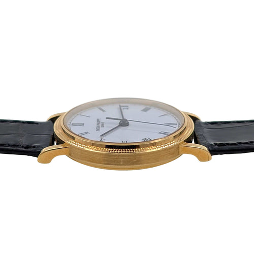 Montre Patek Philippe - Montre Calatrava Date 3802 FULL SET Automatic Gold Caliber 315 Geneva Seal Clous de Paris 3802/200J-001 + Box + Papers 58 Facettes