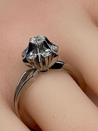 Bague 59 Bague Margueritte en Or blanc & Diamants 58 Facettes