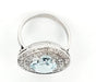 Bague 53 Anneau d'or blanc Aquamarine et diamants 58 Facettes