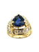 Bague 52 Bague Vintage or jaune 18K, saphir et diamants 58 Facettes