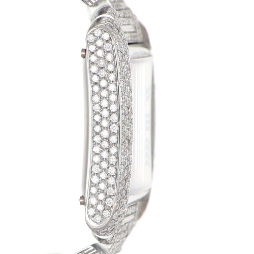 Montre Cartier - Montre Tank Française référence 2302 en acier et diamants 24.00ct 58 Facettes
