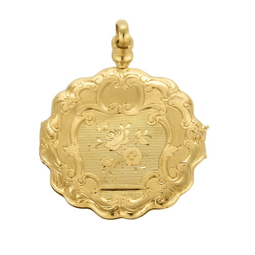 Pendentif Pendentif Porte Souvenir ouvrant en or jaune à motif de fleurs 58 Facettes ALB1894