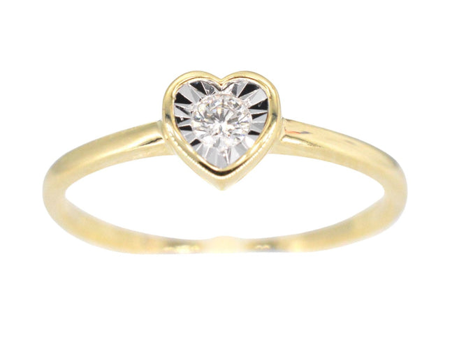 Bague Bague en or avec un diamant taille brillant en forme de coeur 58 Facettes 2097
