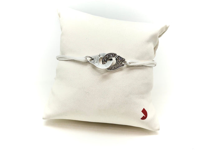Bracelet DINH VAN - Bracelet menottes or blanc diamants 58 Facettes M8912