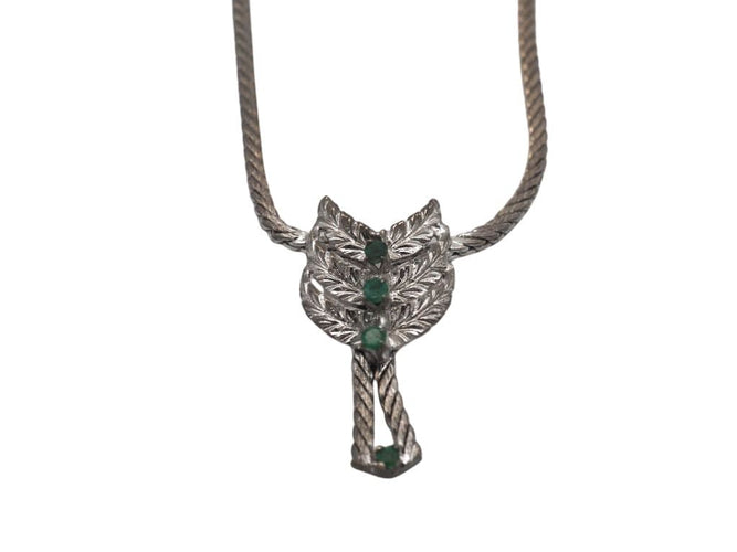 Collier Collier or blanc émeraude 58 Facettes