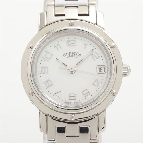 Relógio Hermès - Relógio Clipper mostrador madrepérola em aço inoxidável 58 Facettes