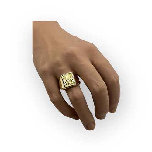 Bague 68 Chevalière or jaune blason 58 Facettes 149055601