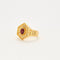 Bague 51 Bague vintage en or jaune, diamants et rubis cabochon 58 Facettes 3032