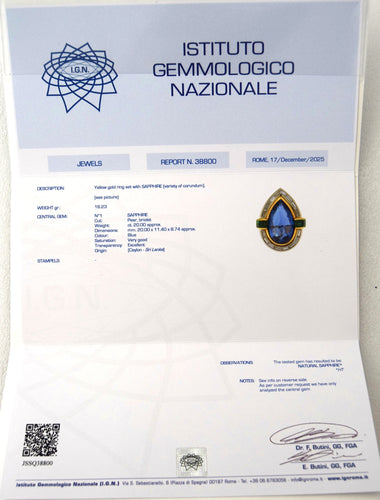 Bague 53 Bague vintage en or jaune 18 carats et saphirs, émeraudes, diamants 58 Facettes AN511