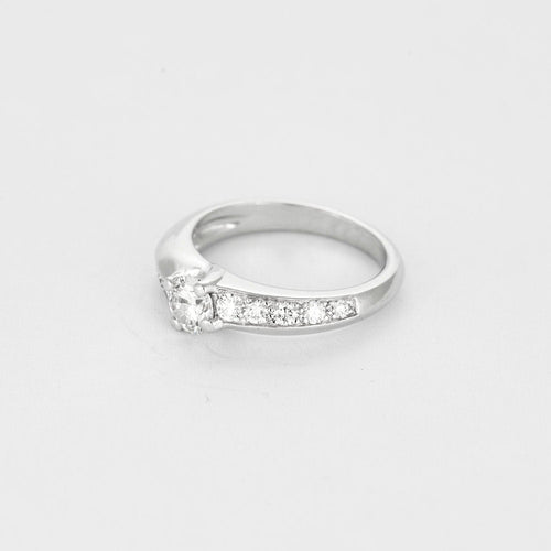 Bague 51.5 Solitaire or blanc diamants 58 Facettes LP1230/11
