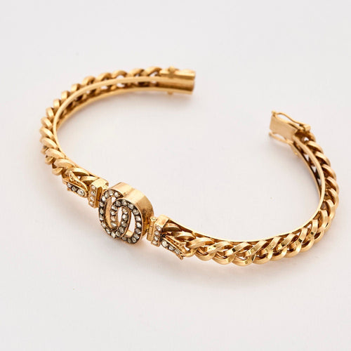 Bracelet bracelet gourmette rigide motif diamants 58 Facettes 34500027