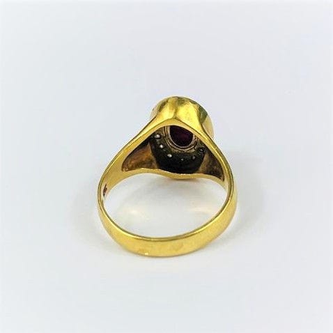Bague Bague Or Jaune avec Racine de Rubis et Diamant 58 Facettes 0000555