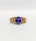 Bague 52 Bague jonc vintage en or 18k tanzanite 1,10 ct et diamants 58 Facettes B01020