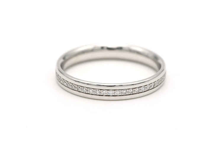 Anillo contemporáneo Tiffany&co Metro en oro blanco de 18 quilates engastado con diamantes 