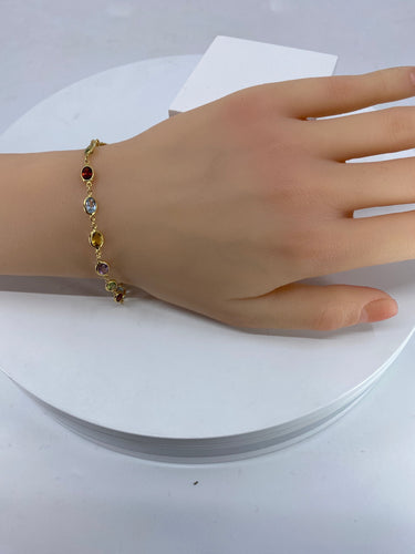 Bracelet Bracelet or jaune et pierres fines 58 Facettes AB351