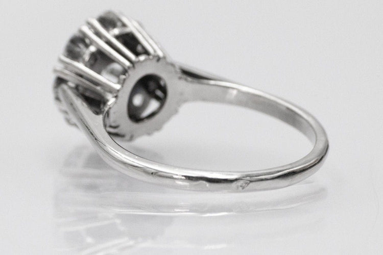 Bague 55 Bague classique en or blanc sertie de diamants (1,68 ct) 58 Facettes 11263